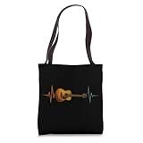Acoustic Guitar Heartbeat Line Music Rhythm Art Tote Bag