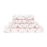Modern Threads Printed 3-Piece Extra Soft Bedding Sheets & Pillowcase Set, Deep Pocket up to 16 inch Mattress Kashmir Rose Twin