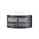Scotch Porter Curls & Waves Smoothing Hair Balm for Men | Instantly Controls, Moisturizes, Defines & Adds Shine | Free of Parabens, Sulfates & Silicones | Vegan | 3.4oz