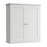 Shintenchi Bathroom Wall Medicine Cabinet with 2 Door, Bathroom Storage Organizer Over The Toilet,Space Saving Storage with 3-Tier Shelves,White
