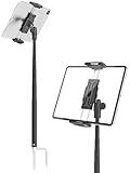 INSSKY Tablet Monopod Stand, 360° Heavy Duty Sturdy Quick-Set Ground Spike Base, Golf Swing Recording Stand, Fit Thickness Case (Deep Max 1.18'') for iPad Pro/Air/Mini, Galaxy Tab & 6.1-15.6" Devices