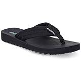 EZSURF Women's Cushion Flip-Flops Orthotic Comfortable Yoga Mat Thong Sandals With Arch Support, Black US 8