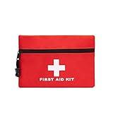 Jipemtra Red Emergency Bag First Aid Bag Small Empty Travel Rescue Bag Pouch First Responder Storage Medicine Pocket Bag for Car Home Office Kitchen Sport Ourdoors Bag Only (6.3x4.3)