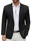 COOFANDY Men's Casual Blazer Regular Fit Lightweight Two Button Sport Coat Suit Jacket Black
