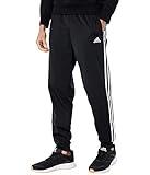 adidas Men's Essentials Warm-Up Slim Tapered 3-Stripes Tracksuit Bottoms, Black/White, 3X-Large