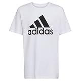 adidas Boys' Short Sleeve Cotton T-Shirt Graphic Tshirt Tee, White Core