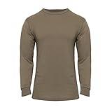 Rothco Long Sleeve Solid T-Shirt – Comfortable Crewneck Tee for Outdoor Adventure, Brown, L