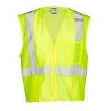 Kishigo Unisex High Visibility Reflective Single Pocket Zipper Mesh Vest 1089, Zipper Closure, Polyester, ANSI 107 Type R / Class 2, Construction, Roadwork, Warehouse, Factory, Utility (Lime, M)