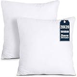 Utopia Bedding Throw Pillows Insert (Pack of 2, White) - 20 x 20 Inches Bed and Couch Pillows - Indoor Decorative Pillow