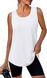 WIHOLL Workout Tank Tops for Women Plus Size Summer Beach Fashion Sleeveless Running Shirts Activewear Gym Yoga Summer Tops White 2XL