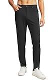 G Gradual Men's Stretch Golf Pants with 6 Pockets Slim Fit Dress Pants for Men Travel Casual Work (Black, M)