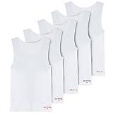 True Religion Lightweight Tank Tops for Men, 5 Pack Classic Ribbed Cotton Mens Undershirts White