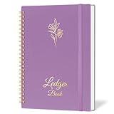 Accounting Ledger Book for Small Business Bookkeeping & Personal Use, Expense Tracker Notebook for Family Budget, Bookkeeping Record Book, Income and Expense Log Book - 8.4" x 6.1" (Purple)