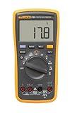 Fluke 17B+ Digital Multimeter, for Electrical Applications, Measures AC/DC Voltage 100V, Current Measurements to 10A, Resistance, Continuity, Diode, Capacitance, Frequency, and Temperature Testing