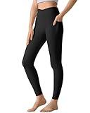 KEREDA Girls Athletic Leggings V Cross Yoga Pants Teen Girls with Pocket for Workout,Gym,Running,Dance Black 9-10 Y