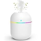 Small Essential Oil Diffuser, 220ml Aromatherapy Diffusers for Home Fragrance Aroma Diffuser with 7 LED Color Night Light and Auto-Off Aromatherapy Mist Diffusers Desk Humidifiers for Bedroom White