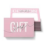 RXBC2011 Blank Gift card for business blank coupons for kids DIY Coupons Gift Certificates Vouchers for dad Pink Pack of 100