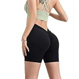 Oeillet d'ne Workout Shorts for Women Seamless Scrunch Butt Lifting High Waisted Yoga Gym Booty Running Short Pants (US, Alpha, Small, XX-Large, Regular, Regular, Black)