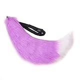 Fxaelian Unisex Anime Comic Big Fox Cat Dog Wolf Tail Set Cute Lolita Halloween Animal Cosplay Tail Party Costume Accessory for Adult Kids Women Men Teen Girls Boys Purple White