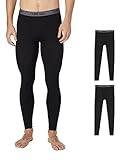 32 Degrees Men's 2-Pack Performance Lightweight Thermal Baselayer Legging Pant, Black/Black, Medium