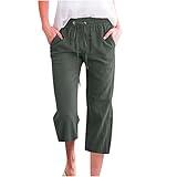 Capris Pants for Women,Capri Pants for Women Casual 2025 Summer Drawstring Elastic High Waist Linen Pant Straight Wide Leg Cropped Pants,Daily Deals