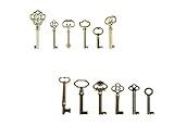 Llhhs 12-Keys Skeleton Key Set Universal Skeleton Keys Kit for Antique Dresser, Chinese Cabinet, Antique Furniture and Old Style Cabinets or Doors, Collectible Gift
