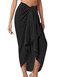 QIANXIZHAN Women's Swimsuit Cover Up,Beach Sarong Wrap Bottom Coverup for Women Short Skirt Black