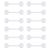 D.Bella 12Pcs 14G Clear Bioflex Flexible Acrylic Straight Tongue Rings Barbells Nipple Ring Retainer Piercing 12mm