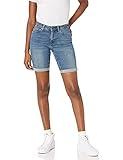 Amazon Essentials Women's Mid-Rise Slim fit Denim Bermuda Shorts with Pockets, Medium Wash, Size 8