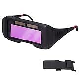 T TOVIA LCD Welder Glasses Safety Protective Solar Powered Auto Darkening Welding Goggles with Adjustable Shade, 2 Sensors Welder Glasses for TIG MIG MMA Plasma
