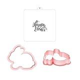 Cookie Cutter and Stencil Set Bundle Easter Bunny Cookie Cutter and Stencil Set - Bunny-Shaped Cookie Cutters with Stencils for Easter Baking, Holiday Decorations, and Party Treats (Easter Bunny)