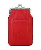 Leatherboss Genuine Leather Cigarette Case Pack Holder Regular or 100's Lighter Pocket, Red