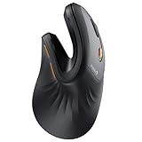ProtoArc Ergonomic Mouse, EM11 NL Bluetooth Rechargeable Wireless Vertical Mouse, 3 Multi-Device Connectivity for Computer/PC/Laptop, 2.4GHz Optical Mice for Windows, Mac OS, Black