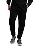 Fruit of the Loom Men's Eversoft Fleece Joggers, Moisture Wicking & Breathable, Sizes S-2X, Cotton Blend-Black, Large