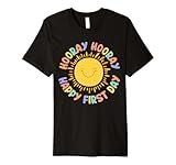 Hooray Happy First Day of School Preschool Teacher Student Premium T-Shirt