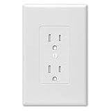 Taymac 2600W Masque Revive Polycarbonate White 1-Gang Cover, Replaces Old and Discolored Wall Plate for Electrical Outlet, Decor and Home Improvement Essentials