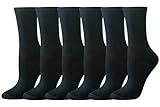 Amazon Essentials Women's Crew Socks, Cotton, 6 Pairs, Black, 6-9