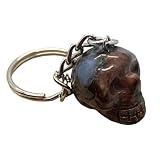 New for Arrival Trendy 2025 Natural Stone Amethyst Pink Crystal Keychain Pendant 18X24Mm Skull Charm Keychain Halloween Christmas Gifts for Women and Men Jewelry Fashion Accessories Creative Gift