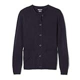 French Toast -girls Anti-pill Crewneck School Uniform Cardigan Sweater, Navy, 7 8 US