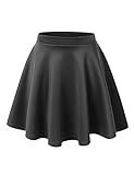 MBJ WB211 Women's Basic Versatile Stretchy Flared Skater Skirt for Girl XXL Charcoal