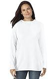 Woman Within Plus Size Waffle Thermal Sweatshirt - 4X, White