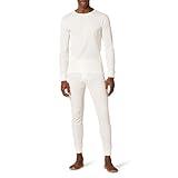 Amazon Essentials Thermal Long Johns Underwear Set for Men, Large, White