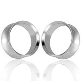316L Stainless Steel Ear Plugs Tunnels Gauges for Women Body Piercing Jewelry, Stretched Earlobe Expanders with Flared Screw Fit Design,Gauge Stretching Earlets(Silver,10mm(00G))