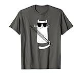 Funny Cat Wearing Sunglasses Playing Bassoon T-Shirt