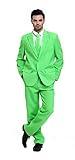 U LOOK UGLY TODAY Men's Party Suit Solid Color Prom Suit for Themed Party Events Clubbing Jacket with Tie Pants Green M