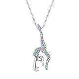 SUMFAN Gymnastics Gifts for Girls Women,Gymnastics Necklace Jewelry Sport Ballerina for Girls Birthday Christmas Gifts (Gymnastics Necklace)