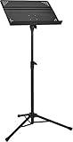 Amazon Basics Adjustable Folding Music Stand, 31" to 55" height - For School Music Program, Ensembles, Bands, Seated & Standing, Black