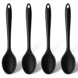 HAKSEN 4PCS Large Silicone Spoons, Nonstick Heat Resistant Spoons Kitchen Cooking Spoon for Mixing Cooking Baking Stirring