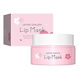FEESHOW Cherry Blossom Lip Mask with Brush Ultra Hydrating Lip Balm Delicate Floral Aroma Nourishing Care for Dry Lips Beauty Must Have Pink One Size