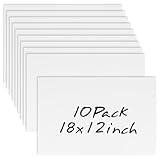 10 Pack 18'' x 12'' White Corrugated Plastic Sign Blank Board Double Sided for Garage Sale, Rent, Birthday Party, Guidepost Decorations